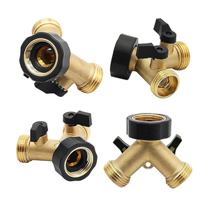 Nhiệm Vụ Nặng Nề Brass 2 Cách Vườn <span class=keywords><strong>Hose</strong></span> Splitter Đúp Shut Off Van <span class=keywords><strong>Y</strong></span> <span class=keywords><strong>Adapter</strong></span> Kết Nối Cho Ngoài Trời Vòi Nước Vòi Nước Bib Tap - Product Image 5