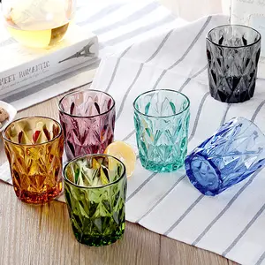Hersteller Raute Farbe Retro Tasse Glas Restaurant europäischen Saft Glas Tasse Luxus Rotwein Kristall Glas Tasse