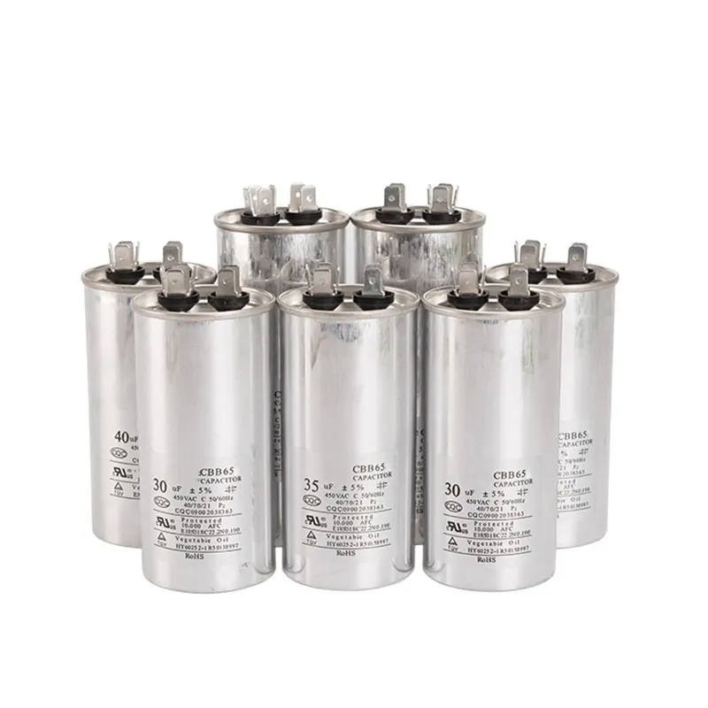 Capacitors Supplier Cbb65 20Uf 30 Uf 450Vac Motor Run Capacitor For Ac Cbb65