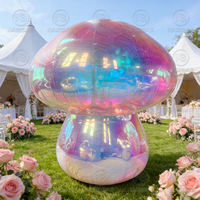 Ballon miroir gonflable en forme de champignon géant, décoration d'événement artistique, sphère en PVC, miroir brillant, modèle de ballon gonflable en forme de champignon