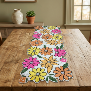 Camino de Mesa Bordado con Diseño Floral, Estilo Bohemio, Lavable, Decoración para el Hogar - Product Image 5
