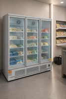 Congélateur vertical commercial à 1/2/3 portes vitrées, vitrine de congélation à basse température pour aliments surgelés, congélateur profond pour supermarché
