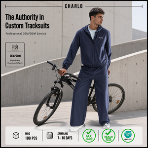 Conjunto Deportivo Charlo Personalizado Azul Marino, Sudadera con Capucha de Manga Larga, Pantalones Deportivos Holgados, Ropa de Gimnasio para Todas las Temporadas, Unisex, Conjunto de 2 Piezas, OEM ODM - Product Image 1