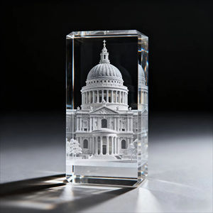 HBL Catedral de São Paulo Customizável 3D Cristal Laser Gravura Transparente Cubo De Cristal Presentes Islâmicos Vidro Presente De Cristal - Product Image 4
