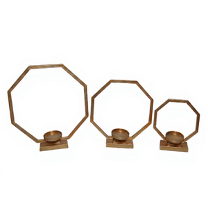 Gold Hexagonal Eco-Friendly Metal <b>Tea</b> <b>Light</b> Holder Decorative Candle Jar Rack for Home <b>Christmas</b> Birthday Valentine's Day - Product Image 1