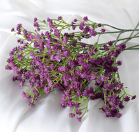 Fleur artificielle pour décoration de mariage, bouquet en plastique souple à 3 branches, toucher doux, type Gypsophile