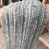 Perles en vrac de pierres précieuses naturelles d'aigue-marine facettées de 2 mm, 3 mm, 4 mm pour la fabrication de bijoux