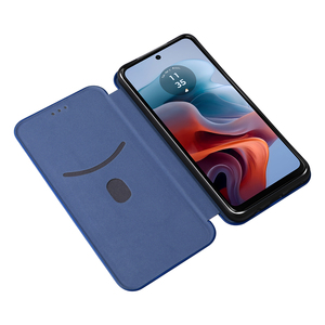 เคสฝาแม่เหล็กแบบฝาพับดีไซน์คาร์บอนไฟเบอร์สำหรับธุรกิจย้อนยุคเคสโทรศัพท์พร้อมช่องเสียบการ์ดสำหรับ G34 Moto 5g - Product Image 4