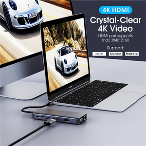 ドッキングステーション デュアルモニター 12 in 1 USB Type-C ハブ トリプルディスプレイアダプター 4K VGA LAN イーサネット 4USB 100WPD 3.5mm USB-C ドック - Product Image 5