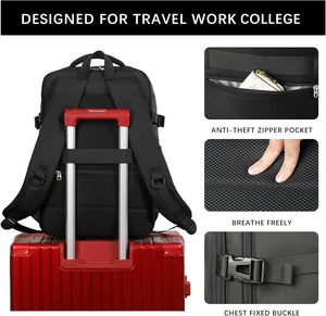 Mochila de gran capacidad de moda con logotipo personalizado con bolsillo de almacenamiento para ordenador, mochila para ordenador portátil de viaje de negocios con carga para hombres - Product Image 4