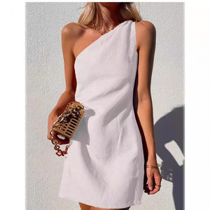 Vestido Midi Elegante y Entallado de un Solo Hombro para Mujer, Primavera-Verano, Ideal para la Oficina - Product Image 5