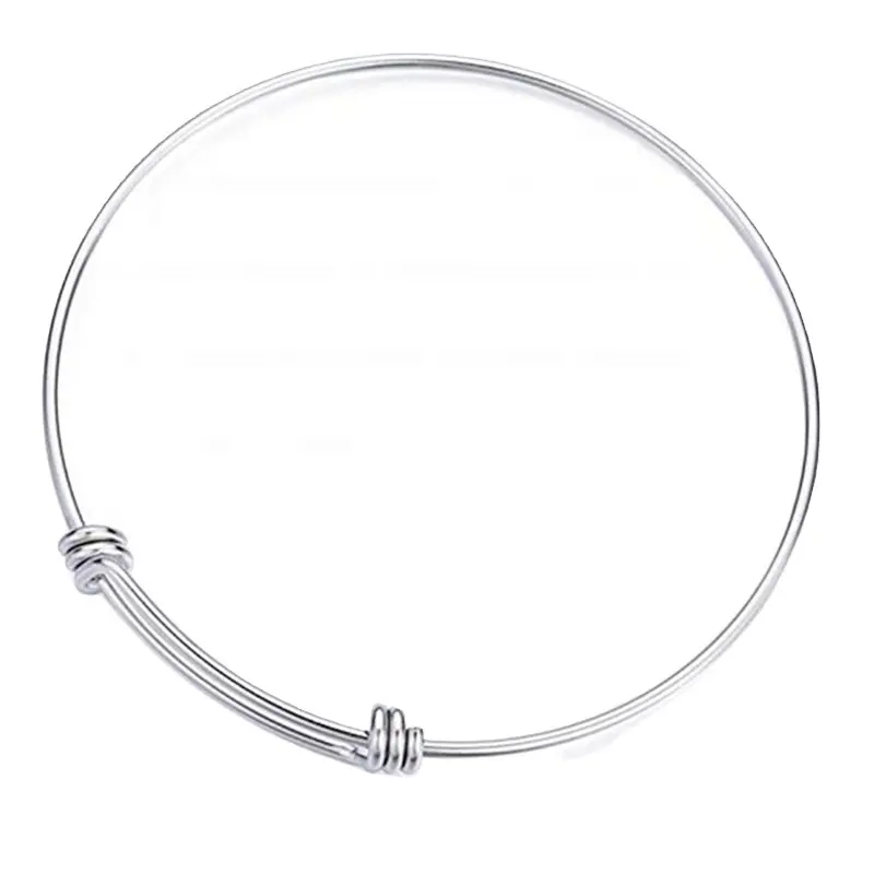 inspired cheap simple female stretch fashion handmade thin adjustable bangle bracelet stainless