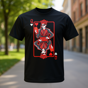 T-shirt Queen Of Hearts avec motif de lunettes de soleil, noir, taille adulte - Product Image 3