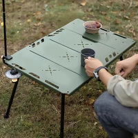 Table de camping 28 pouces, plateau en alliage d'aluminium, pieds télescopiques, table de pique-nique portable