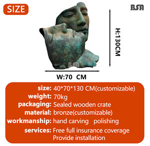 Statues de visage en bronze personnalisées, célèbres sculptures en bronze d'Igor <span class=keywords><strong>Mitoraj</strong></span> pour la décoration d'art public - Product Image 4