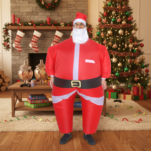 Costume gonfiabile da Babbo Natale per adulti, adatto a persone alte da 1,5 a 2 metri. Ideale per Natale, cosplay, feste, spettacoli teatrali e feste in costume. - Product Image 3