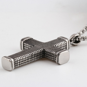 <b>Cross</b> Pendant Necklace Stainless Steel 304 Titanium Steel <b>Chain</b> Gift For Women Daily Wear Hip Hop Style - Product Image 3