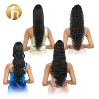 Ekstensi Rambut Julianna Kanekalon, Kuncir Kuda Keriting, Model Tali Serut, Rambut Sintetis Yaki Futura Premium