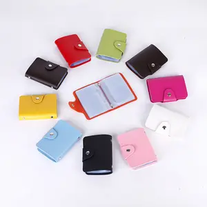 Wholesale Hot Sale Leather ATM Credit Card Holders Leather Button Card Holders