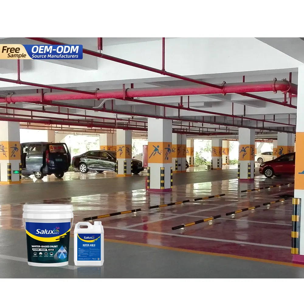 Cat lantai coklat Gloss, cat lantai Resin epoksi aliran sendiri untuk pemasok garasi parkir mobil garasi