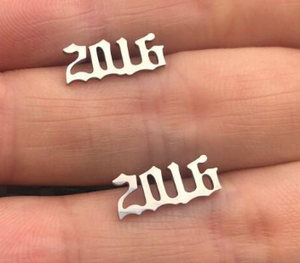 Boucles d'oreilles en acier inoxydable pour femmes, couleur argent, année, bijoux, clou d'oreille, fabricant chinois, fournisseur, vente en gros - Product Image 4