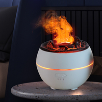 Volcano Ultrasonic Aroma Diffuseur Mist Spray Désodorisant Huile Essentielle Flamme USB Humidificateur avec Veilleuse pour Bureau à Domicile