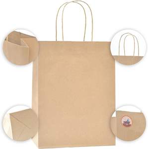 Bolsa de Papel Kraft para Envasado de Alimentos con Logotipo Impreso Personalizado, Ecológica, Reciclada, Resistente a Desgarros, Promocional, para Supermercados - Product Image 3