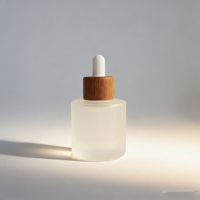 Bouteilles en verre ambré dépoli de luxe personnalisées à épaule plate de 30 ml (1 oz) pour huiles essentielles, flacons compte-gouttes en verre mat pour lotion corporelle