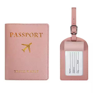Custom Logo PU Leather Passport Holder and Luggage Tag Set Fashion <strong>Filing</strong> Products <strong>for</strong> Travel Bag Tags - Product Image 6