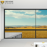 Fenêtre coulissante horizontale en alliage d'aluminium avec double vitrage, roulettes robustes, certifiée Energy Star pour usage résidentiel moderne