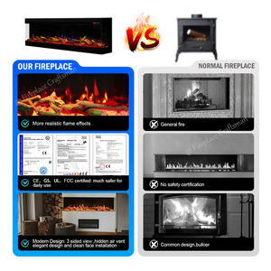 Cheminée numérique linéaire en verre holographique à <span class=keywords><strong>3</strong></span> <span class=keywords><strong>faces</strong></span> pour mur multimédia Cheminée électrique murale décorative à LED - Product Image 5