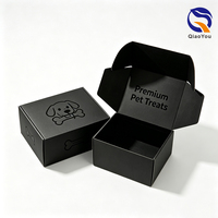 Cajas de Cartón Corrugado de Lujo con Acabado Mate Negro y UV Localizado, Personalizables con Logotipo para Golosinas para Mascotas, en Oferta