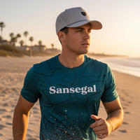 Casquette de golf à 5 panneaux avec visière incurvée et patch EMB, design personnalisé, pour hommes et femmes, haute qualité, respirante, imperméable, toutes saisons, sport