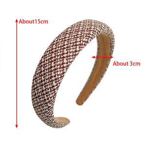 طوق شعر إسفنجي عقد تقليدي مخصص طوق شعر عقد ريترو أمريكي للجامعات طوق شعر بعقدة عريضة طوق رأس جديد للفتيات - Product Image 5