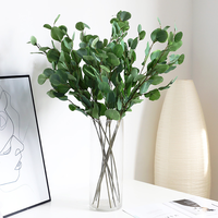 Produits en gros Décoration intérieure Faux Pittosporum Leaf Branch White Edge Leaf Feuilles artificielles de ficus pour la décoration