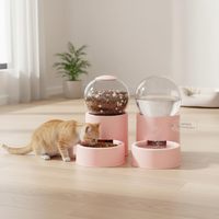 Distributeur automatique d'aliments pour animaux de compagnie en forme de capsule spatiale, avec gamelle et fontaine à eau de 0,8 L pour petits chiens et chats