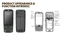 Henex H4 PDA Industri Genggam Otomatis Nirkabel Android Pemindai Barcode Terminal Data Seluler dengan PDA Tangguh
