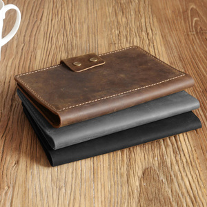 Sản xuất máy tính xách tay da cổ điển với nút kim loại <span class=keywords><strong>logo</strong></span> dập nổi PU da chương trình nghị sự hàng ngày Tạp Chí lỏng lẻo Lá Chất kết dính máy tính xách tay - Product Image 3