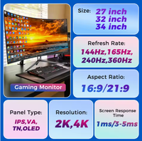 21-37-inch curved display borderless 165Hz dp interface gaming monitor 5k ultra-high-definition IPS panel