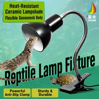 Support de lampe à ventouse en alliage d'aluminium pour terrariums de reptiles et bacs à tortues, avec pince antidérapante pour ampoules UVA/UVB à spectre complet