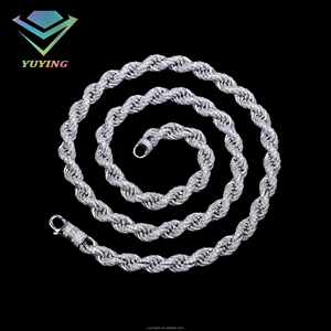 Fashion necklace diamond <b>rope</b> <b>chain</b> VVS moissanite Gold plated 925 sterling sliver GRA certificate Pass diamond tester Unisex - Product Image 2