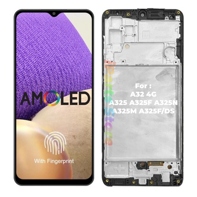 IPARTS Replacement AMOLED Display for Samsung Galaxy A32 4G A325 A325F SM-A325M A325N LCD Touch Screen With Frame Assembly