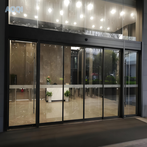 Puerta de Vidrio con Sensor Automático y Marco de Aleación de Aluminio, Puerta de Vidrio de <span class=keywords><strong>Doble</strong></span> Hoja con Sensor y Control Remoto para Locales de Entretenimiento - Product Image 4