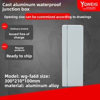 Boîtier en aluminium moulé sablé YQWEIG FA68, boîte de jonction 300x210x100mm, sans protection IP, pour câblage extérieur