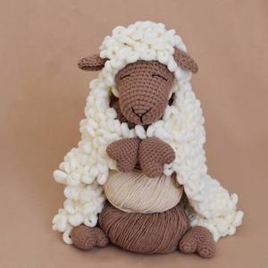 Nouvelle conception 2026 : <span class=keywords><strong>Doudou</strong></span> agneau en crochet, couverture douce pour bébé, jouet réconfortant pour nourrisson, <span class=keywords><strong>doudou</strong></span> <span class=keywords><strong>mouton</strong></span> en coton tricoté pour bébé - Product Image 2