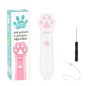 레이저 고양이 티저 지팡이 운동 적외선 레이저 포인터 솔리드 패턴 만화 플라스틱 애완 동물 장난감 지루함-구호 - Product Image 1