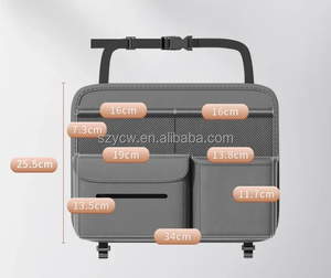 Organisateur de siège arrière de <span class=keywords><strong>voiture</strong></span> en cuir PU avec <span class=keywords><strong>plateau</strong></span>, protection de siège arrière de voyage, porte-gobelet, organisateur de siège arrière de <span class=keywords><strong>voiture</strong></span>, sacs spéciaux - Product Image 3