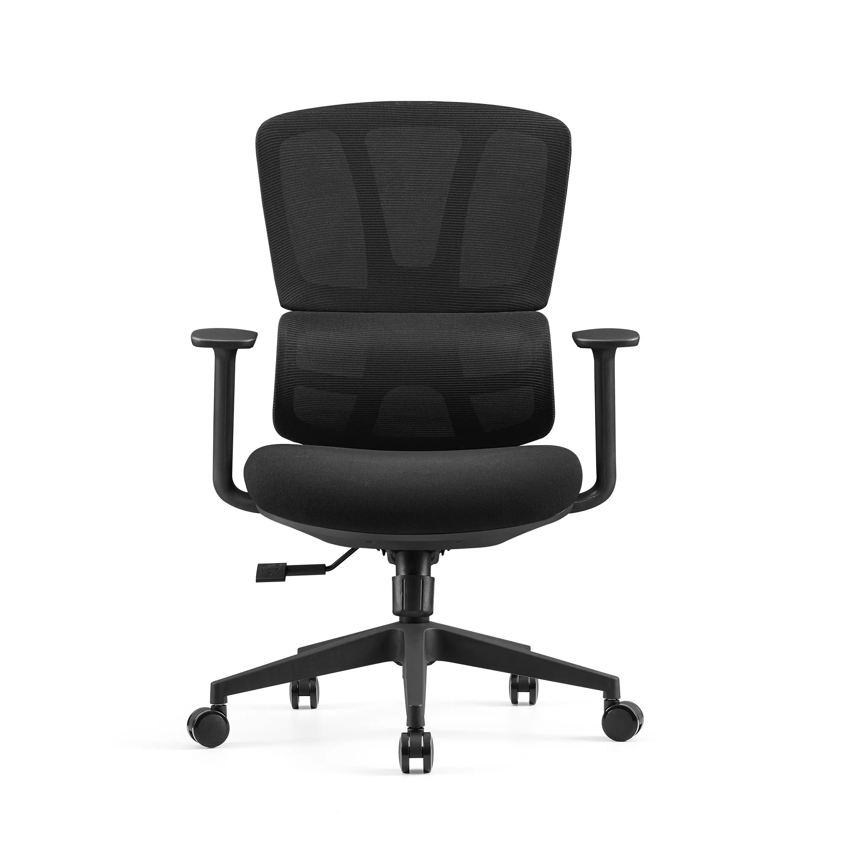 Cadeira de escritório com suporte lombar para pés giratório em aço Nylon