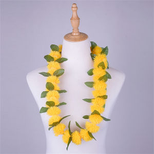 Hawaii Fleur Lei Collier De Fête De Mariage Graduation <span class=keywords><strong>Albizia</strong></span> <span class=keywords><strong>Julibrissin</strong></span> 90cm Cou Anneau Couronne - Product Image 4