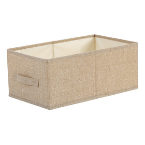 Clothing Organizer <b>Storage</b> <b>Box</b> Rectangle Foldable Washable Solid Color Cotton Linen Fabric <b>Drawer</b> For Wardrobe Closet - Product Image 4